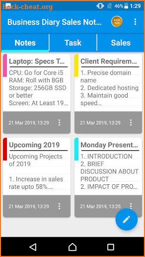 Business Diary Sales Notes Register & Day Planner screenshot