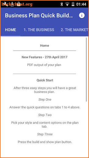 Business Plan Quick Builder screenshot