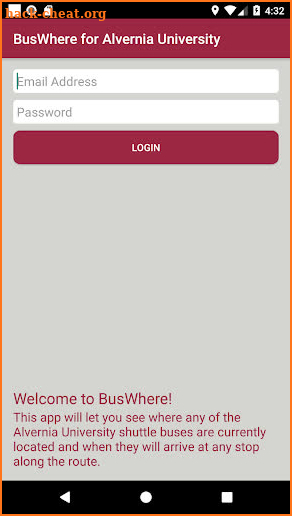 BusWhere for Alvernia University screenshot