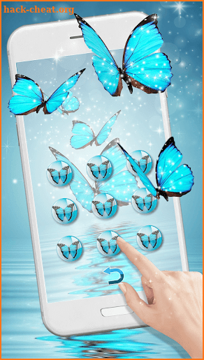 Butterfly Blue Gleam 3D Live Lock Screen Wallpaper screenshot
