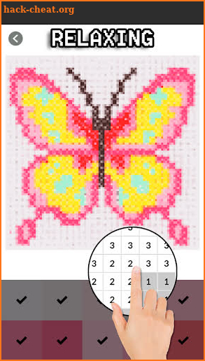Butterfly Cross Stitch Color By Number: Pixel Art screenshot