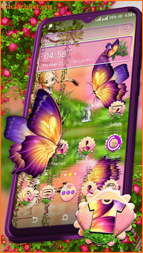 Butterfly Girl Nature Launcher Theme screenshot