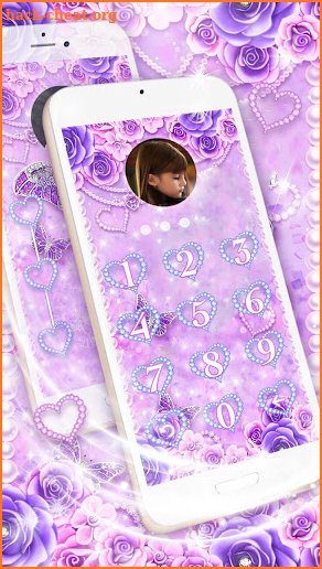 Butterfly Glitter Diamond 3D Lock Screen Wallpaper screenshot