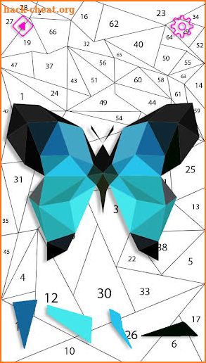 Butterfly No Poly Art - Polygon Puzzle By Number screenshot