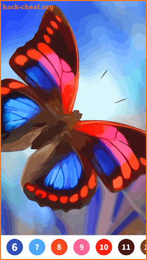 Butterfly Paint by Number Game screenshot