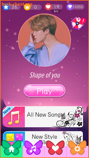 Butterfly Pink Piano Tiles - Magic Girl Kpop Music screenshot