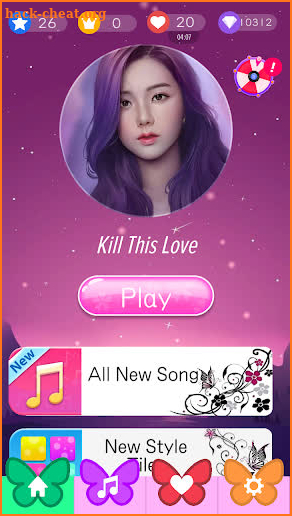 Butterfly Pink Piano Tiles - Magic Girl Kpop Music screenshot