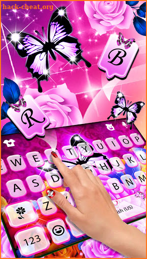 Butterfly Roses Keyboard Background screenshot