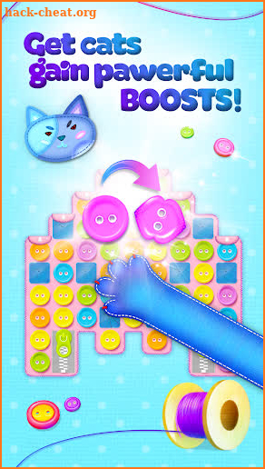 Button Cat: match 3 cute cat puzzle games screenshot