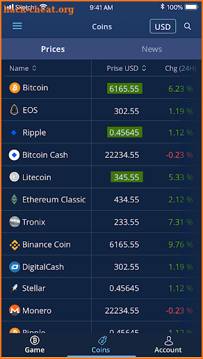 BuySellHODL - Free Bitcoin Game & Crypto Prices screenshot
