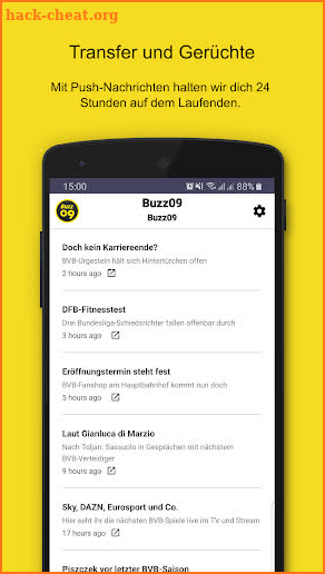 Buzz09 – die schwarz-gelbe Timeline screenshot
