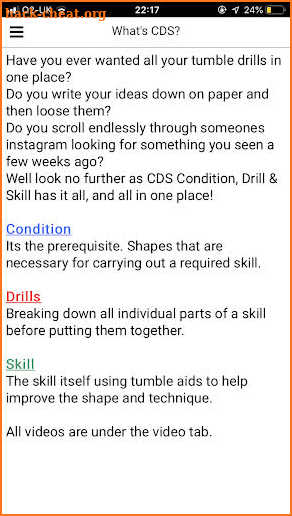 C-D-S Condition, Drill and Skill screenshot