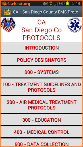 CA-San Diego Co EMS Protocols screenshot