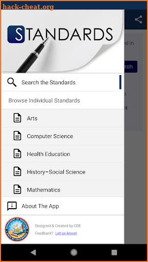CA Standards screenshot