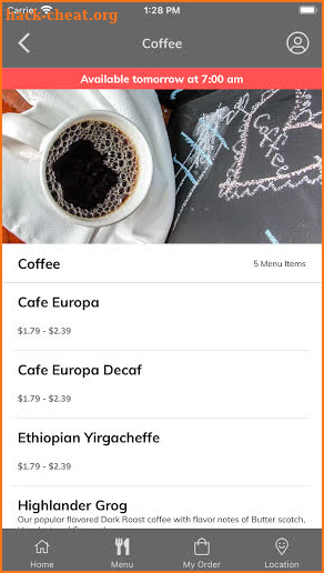 Cafe 19 screenshot