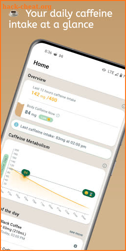 CaffeInMe - Caffeine Tracker screenshot