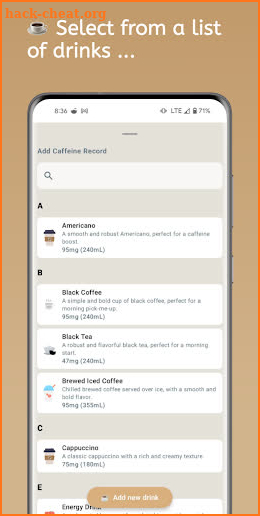 CaffeInMe - Caffeine Tracker screenshot