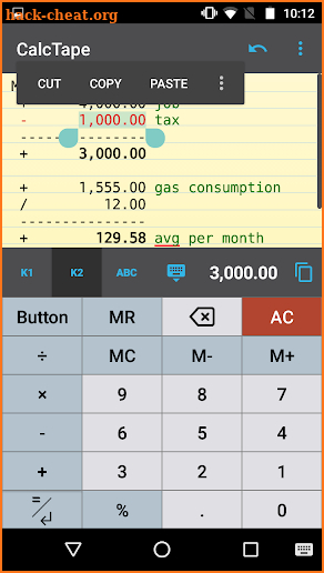 CalcTape Calculator with Tape screenshot