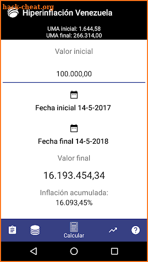 Calculadora Hiperinflación Venezuela screenshot