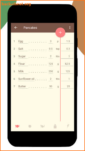 Calculation of recipes screenshot