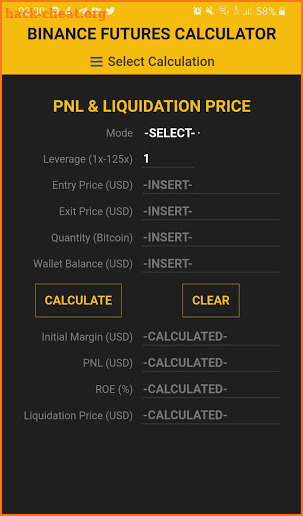 Calculator for Binance Futures screenshot
