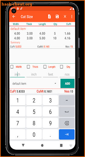 Calculator For Wood screenshot