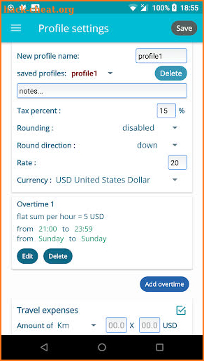 Calculator - Invoice - Timesheet screenshot