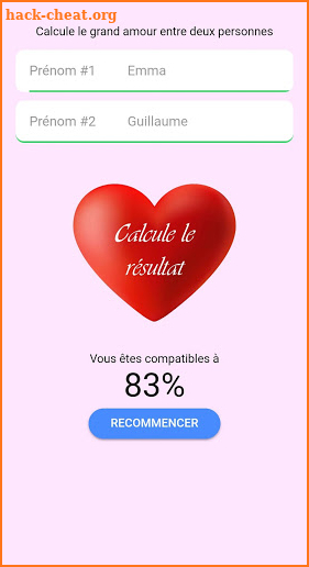 Calculette de l'Amour screenshot