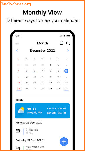 Calendar screenshot