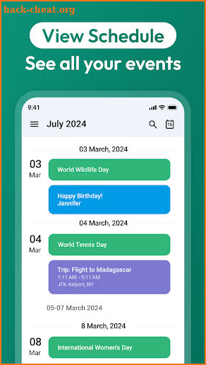 Calendar screenshot