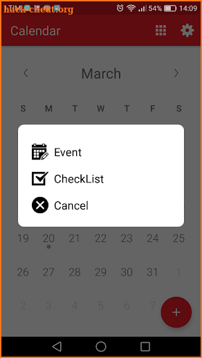 Calendar and block notes screenshot