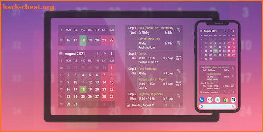 Calendar Widget: Month/Agenda screenshot