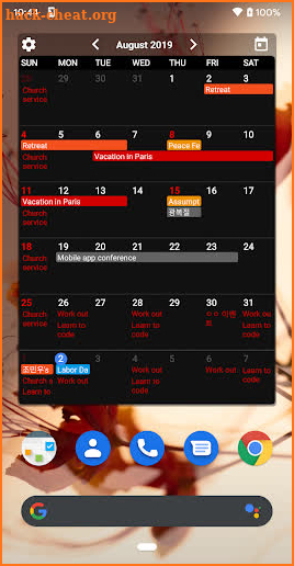 Calendar Widgets : Month Agenda calendar widget screenshot