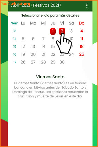 Calendario de México 2021 para celular gratis screenshot
