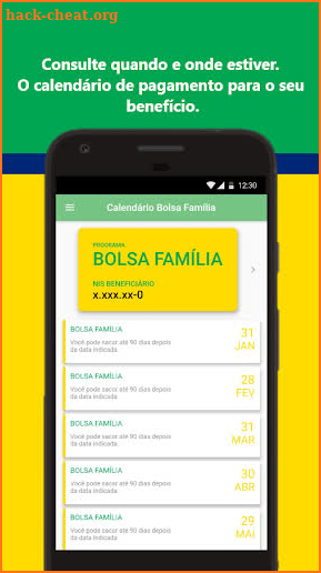 Calendário de Pagamento -  Bolsa Família 2021 screenshot