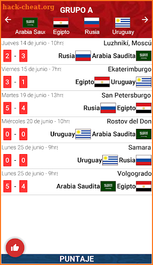 Calendario Mundial Rusia 2018 screenshot