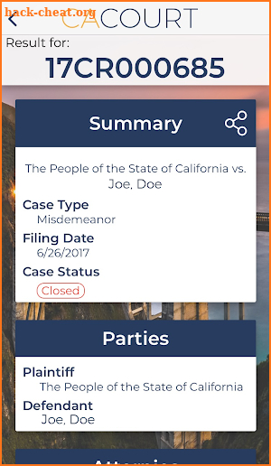 California Court Access App screenshot
