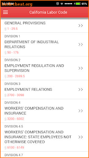California Labor Code screenshot