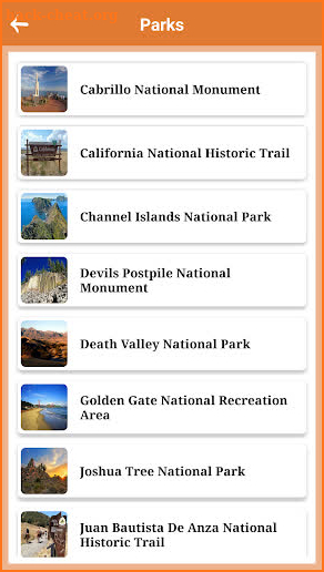 California State and National Parks screenshot