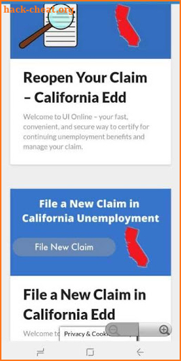 California Unemployment App screenshot