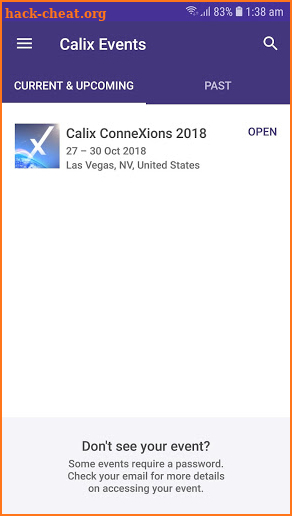 Calix Events screenshot