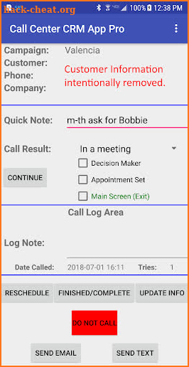 Call Center CRM App Pro screenshot