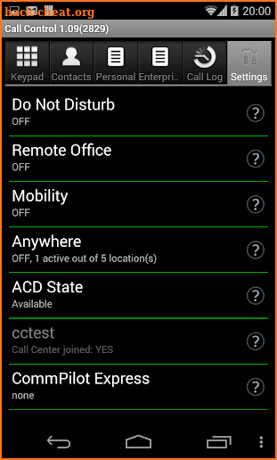 Call Control for BroadWorks screenshot