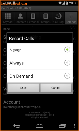Call Control for BroadWorks screenshot