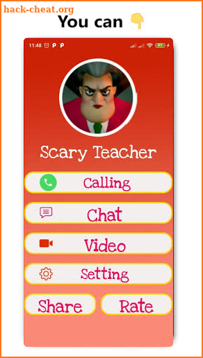 Call from Scary Teacher Video call Simulator Prank screenshot