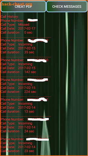 Call History screenshot