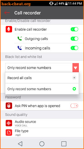 Call Recorder PRO - Whit Show contact name screenshot