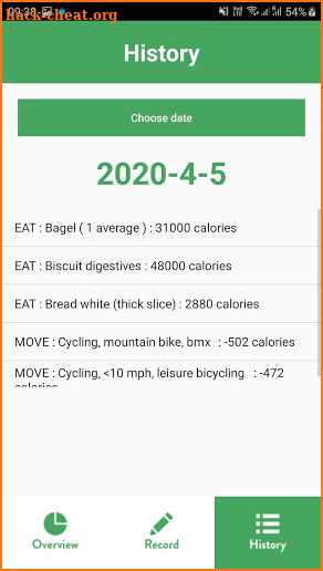Calorie Calculator screenshot