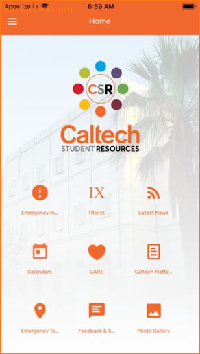 Caltech Student Resources screenshot