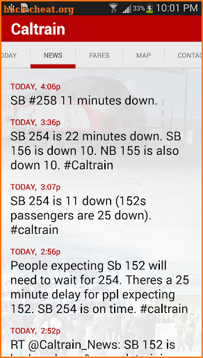 Caltrain screenshot